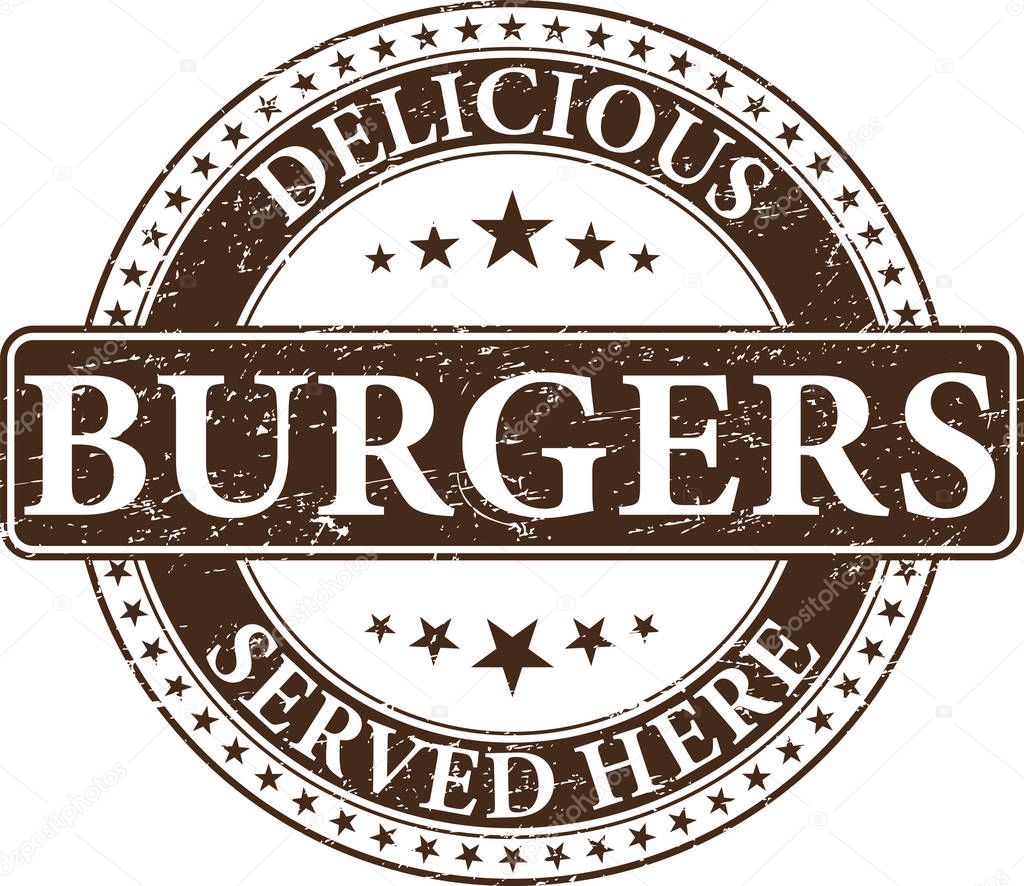 RETRO OLD BURGERS FOOD STAMP