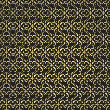 Oryantal desen arka plan altın siyah