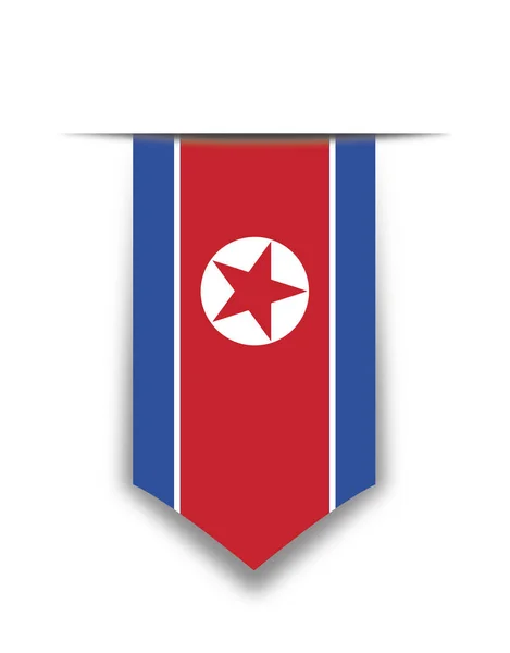 Flaga Korei Północnej Proporzec — Wektor stockowy