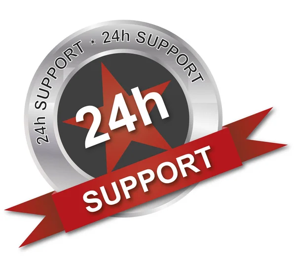 24H Support Banner Illlustration — Stock vektor