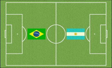 Brezilya futbol alan resimde bir futbol maçı Arjantin'de karşı 