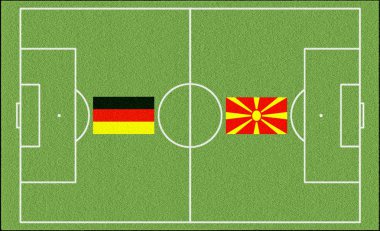 Bayraklı futbol oyunu futbol oyunu alan Makedonya – Almanya