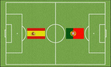 Futbol maçı İspanya vs Portekiz'ın bahçesinde