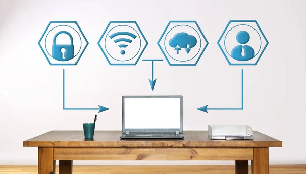 Ofis dizüstü bilgisayar ve Web simgeler