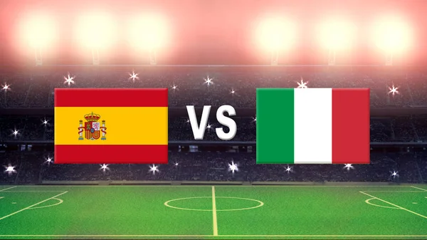 西班牙与意大利在橄榄球体育场 — 图库照片