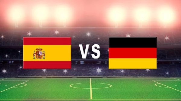 西班牙与德国在橄榄球体育场 — 图库照片