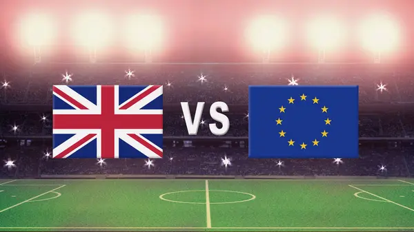 Brexit Dans Match Football Nuit Stade — Photo