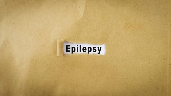 Rasgado Carta Com Texto Epilepsia — Fotografia de Stock