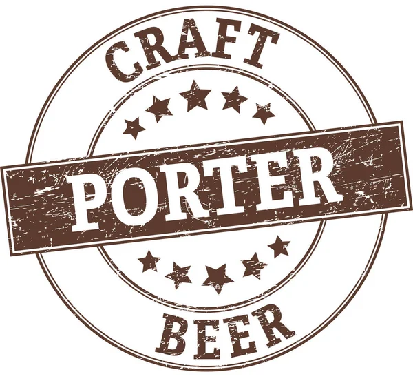 Porter μπύρα σκάφη στρογγυλή σφραγίδα — Διανυσματικό Αρχείο
