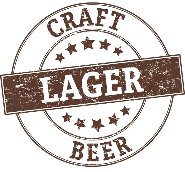 Lager bière artisanale timbre rond — Image vectorielle