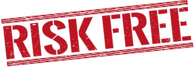 Kırmızı grungy lastik damgası illüstrasyon risk ücretsiz 