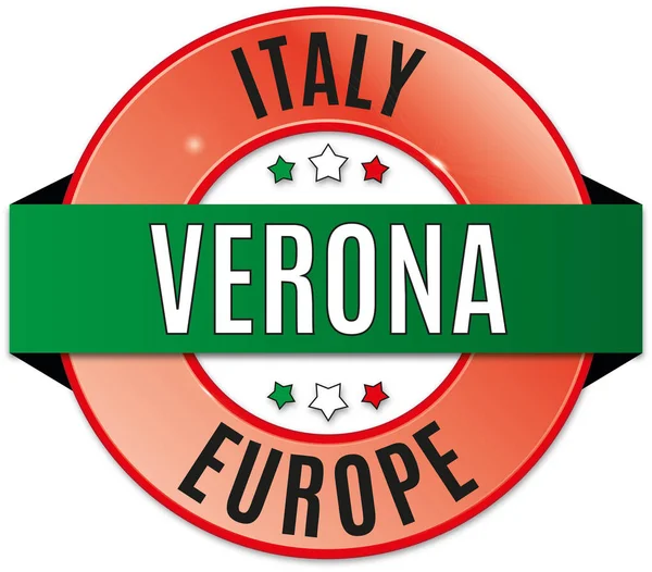 Ronda brillante verona italia insignia — Vector de stock