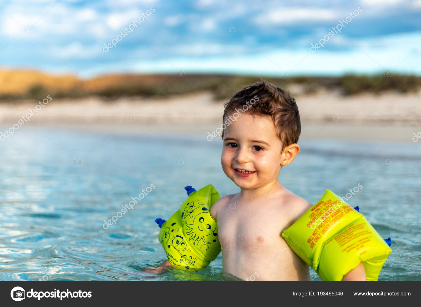cute boys swimming
