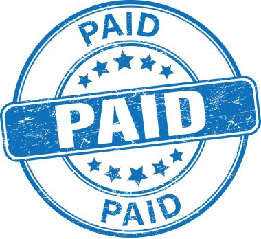 Mavi dokulu lastik damgası ödenen