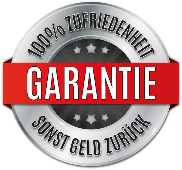 Silber glänzendes rundes siegel  100% Zufriedenheit Garantie — Stockový vektor