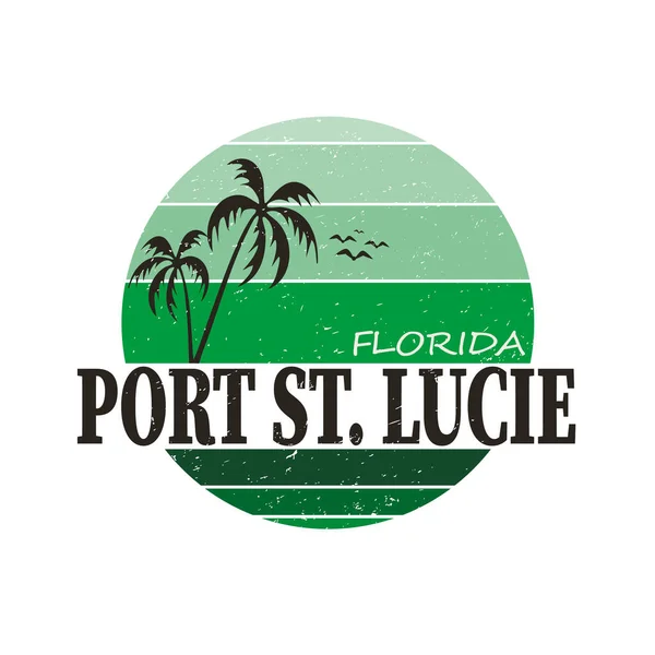 Puerto St. Luice ciudad Florida destino de viaje. logo camisa — Foto de Stock