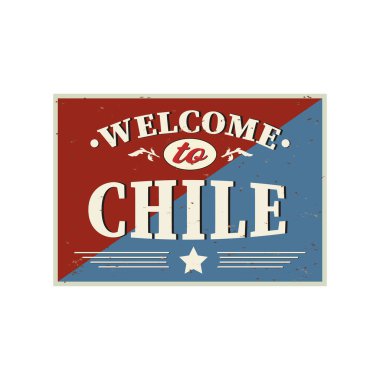 Beyaz Arkaplan üzerindeki Şili illüstrasyon tasarımına hoşgeldiniz