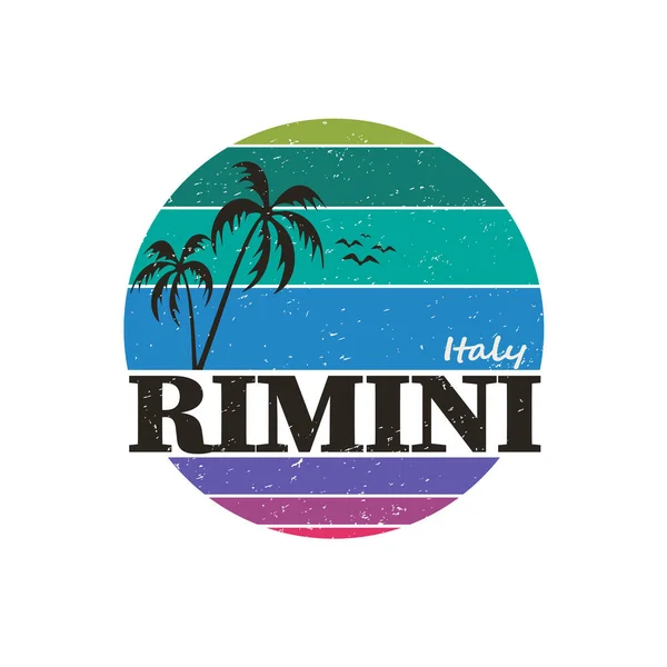 Gretings van Rimini grunge vintage geïsoleerd rond logo — Stockvector