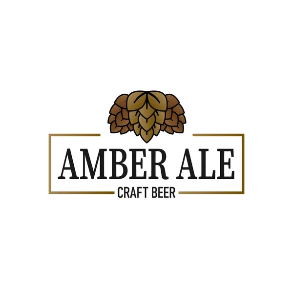 Amber ale craft beer lable web badge icon — ストックベクタ