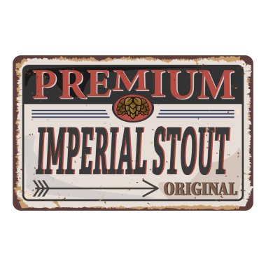 Imperial Stout Retro bira taşıyıcı posteri. Eski etiket veya pankart tasarımı