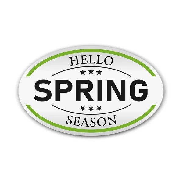 Hello Spring lettered logotype, badge typography icon, banner. — Stock Vector