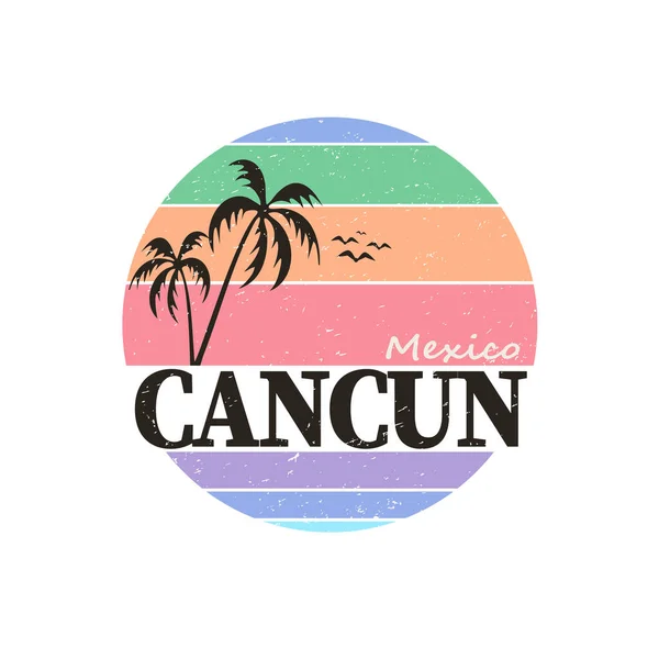 Cancun Mexico yazılı Grunge kauçuk damgası, vektör illüstrasyonu