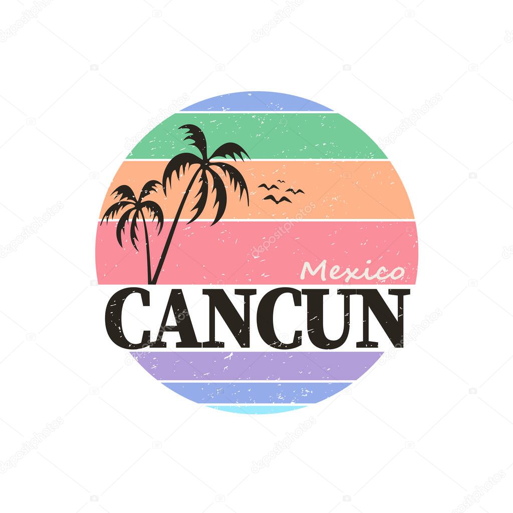 Grunge rubber stamp with text Cancun Mexico, vector illustration