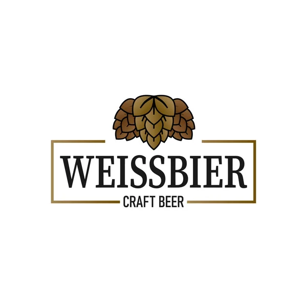 Weissbier sör vektor dizájn Kézműves sör logó grafika. Remek választás menühöz, címkéhez, aláíráshoz, meghívóhoz vagy poszterhez.. — Stock Vector