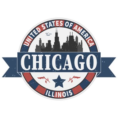 Grunge lastik damgası ile Illinois, chicago, vektör çizim adı