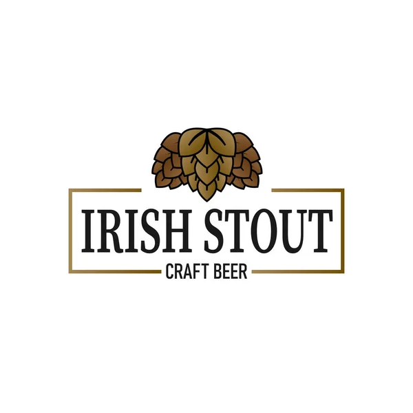 Irish Stout Beer вінтажний знак логотип на білому тлі — стоковий вектор