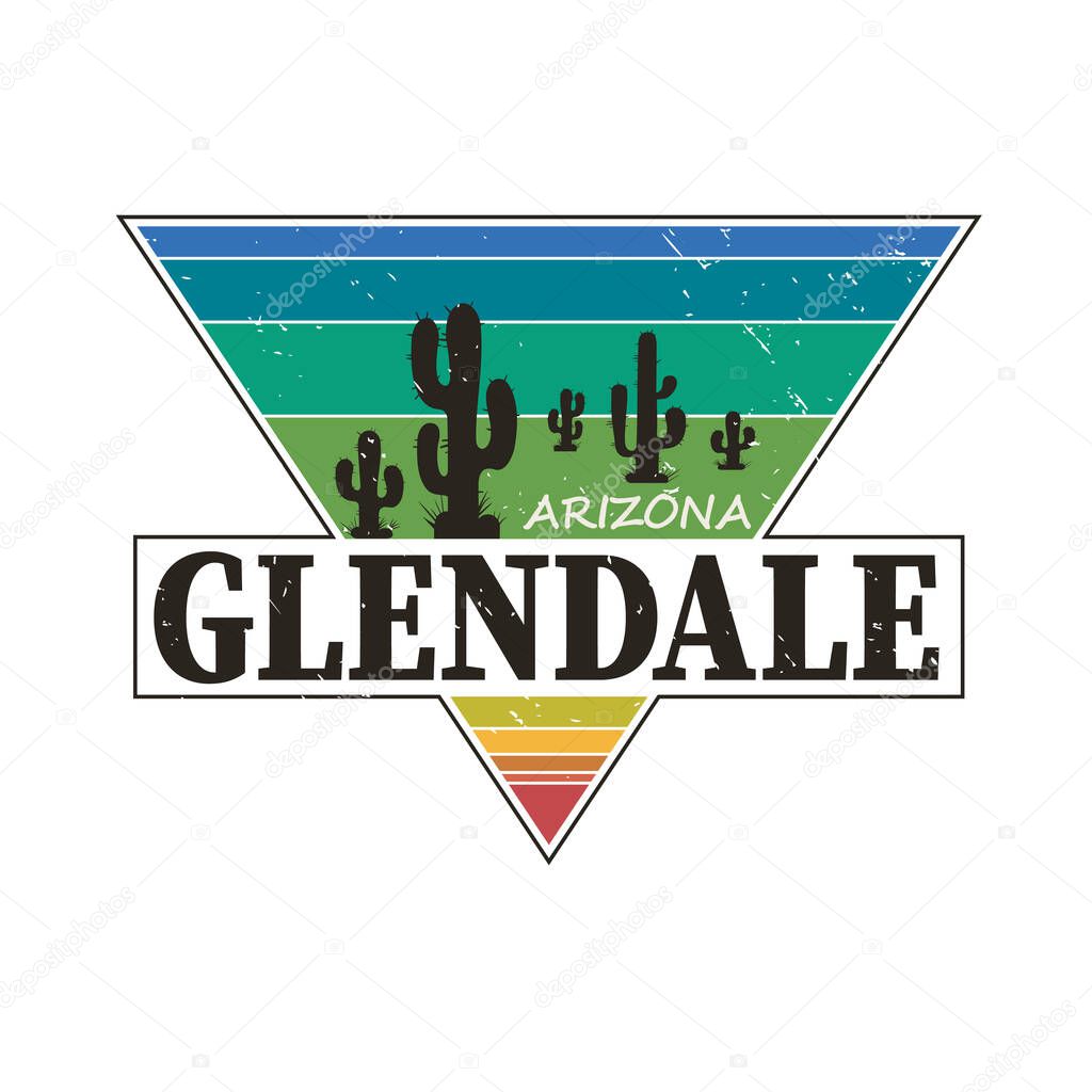Grunge rubber stamp or label with text Glendale, Arizona written inside, vector illustration