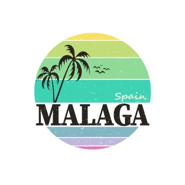 Malaga İspanya, baskı ya da ağ için, otantik görünümlü hatıra.