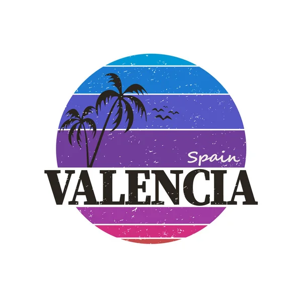 Valencia ciudad en España es un hermoso destino para visitar para el turismo. — Vector de stock