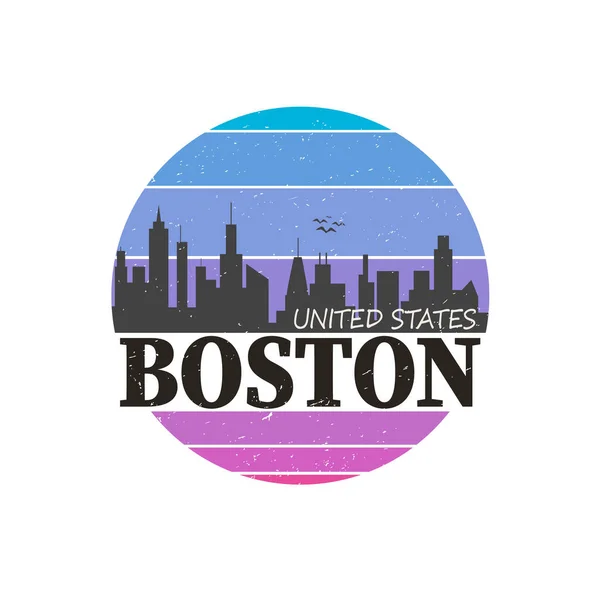 Boston stad afbeelding, ontwerp van de t-shirt, tee afdrukken, typografie, embleem. Vectorillustratie. — Stockvector