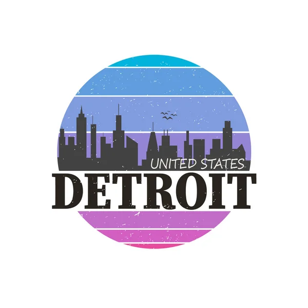 Detroit City design voor t-shirt en kleding - Vector — Stockvector