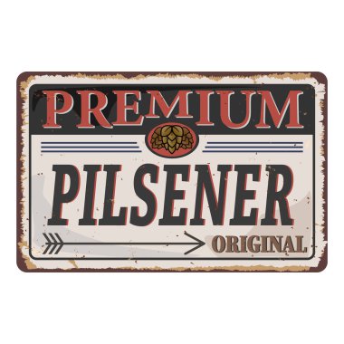 Premium pilsener el işi bira kepçe ağ paslı simge işareti