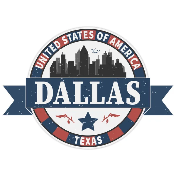 Sello de goma grunge con el nombre de la ciudad de Dallas la tercera ciudad más grande de Texas, de Estados Unidos de América . — Archivo Imágenes Vectoriales