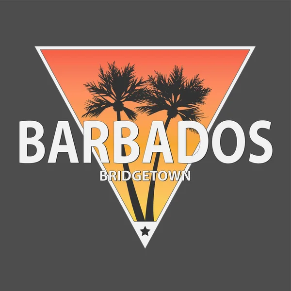 BRIDGETOWN Barbados moderno diseño de estampado de logotipo de camiseta — Vector de stock