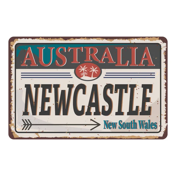 Newcastle Australia road sign vector illustration, road table — Stock vektor