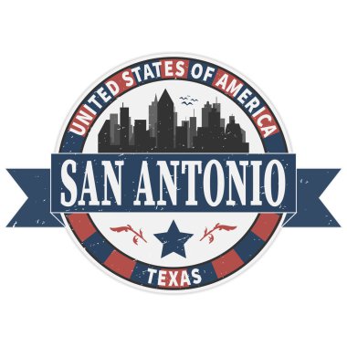 Grunge lastik damga adı san antonio, Teksas vektör çizim ile