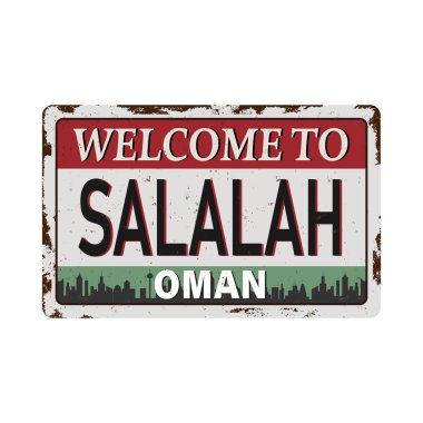 Umman 3d paslanmış kırmızı kurdeleli metal levha rozeti