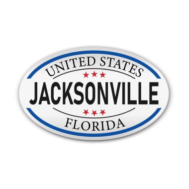 Jacksonville Florida Stamp Design Vector Art Tourism Souvenir Round