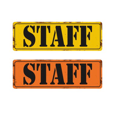 Eski tip metal tabela grafikleri ayarlandı. Paslı efekt teneke tabak