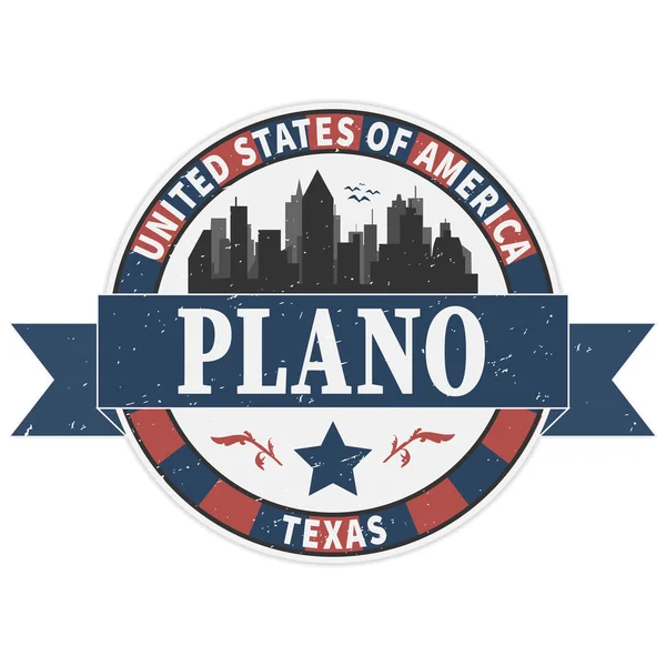 Grunge sello de goma o etiqueta con texto Plano, Texas escrito en el interior, ilustración vectorial — Archivo Imágenes Vectoriales