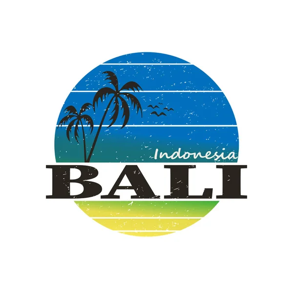 Logo Bali op witte achtergrond. Geïsoleerde vectorillustratie. Inscriptie voor ansichtkaarten, posters, prenten, wenskaarten, t-shirts. - Vector — Stockvector