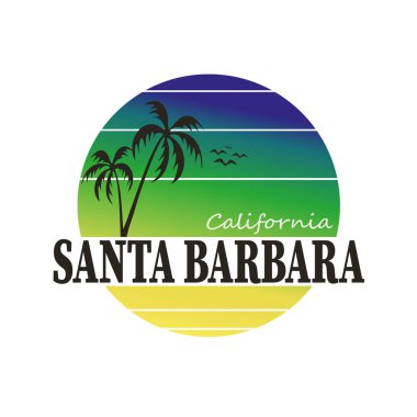 El yapımı kompozisyon ve Santa Barbara tasarımı. Baskı ve diğer kullanıcılar için tişört grafikleri. Vektör