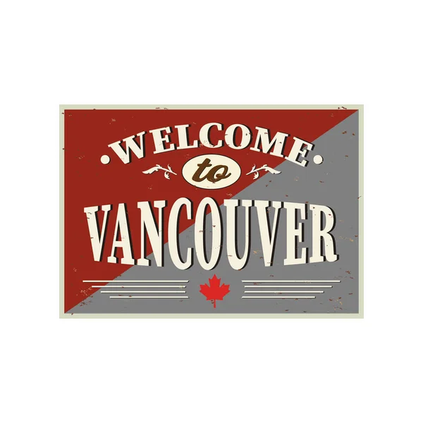 Vintage toeristische wenskaart - Vancouver, Canada - Vector Eps10. Grunge effecten kunnen eenvoudig worden verwijderd voor een gloednieuw, schoon teken. — Stockvector
