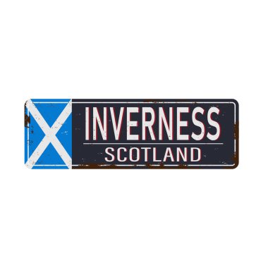 Inverness, Birleşik Krallık, yol işareti çizimi, yol tablosu