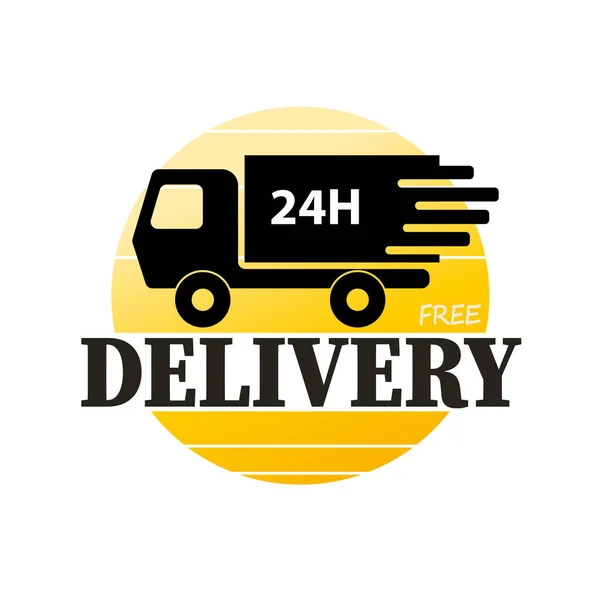 Fast delivery 24H truck logo on a white background — Stock Vector