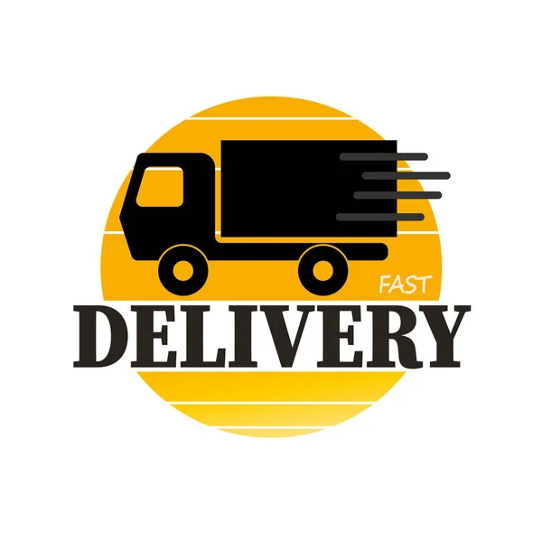 Fast delivery truck logo on a white background — Stock Vector